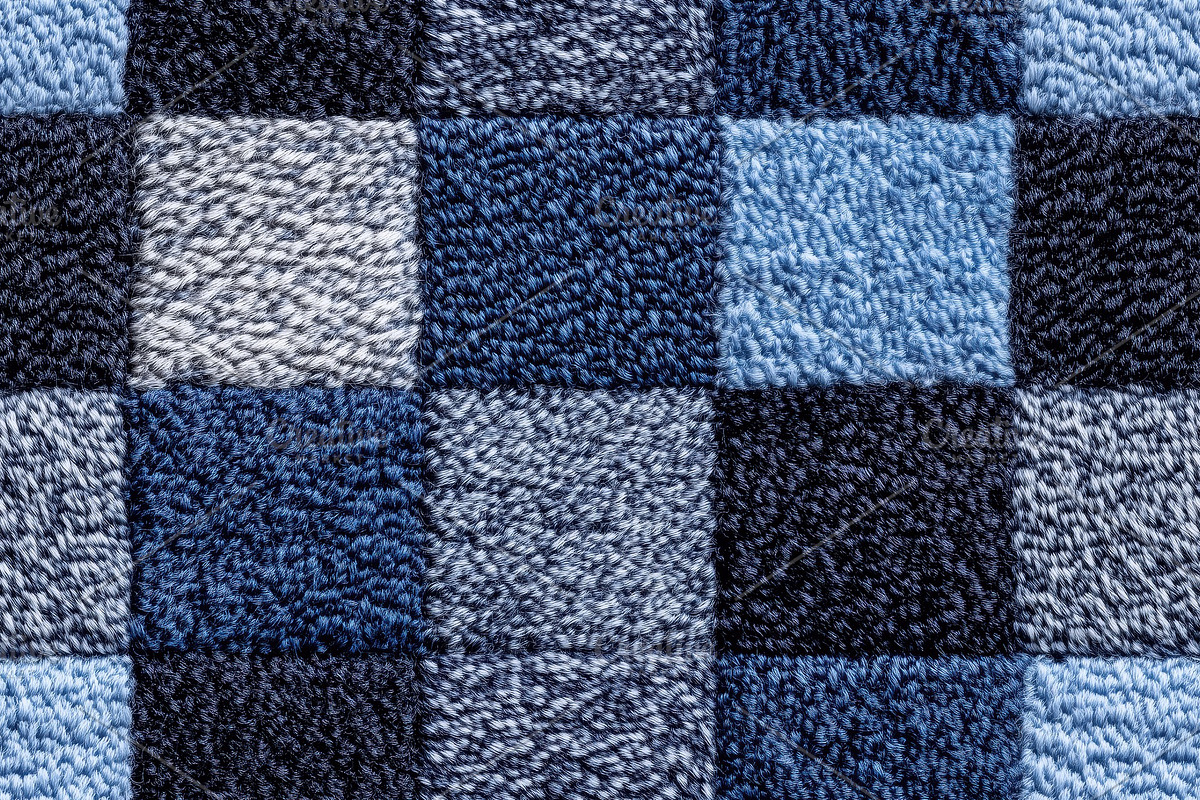 Seamless carpet textured fabric featuring a checkered pattern in various shades, a Texture Graphic by Textures & Backgrounds
