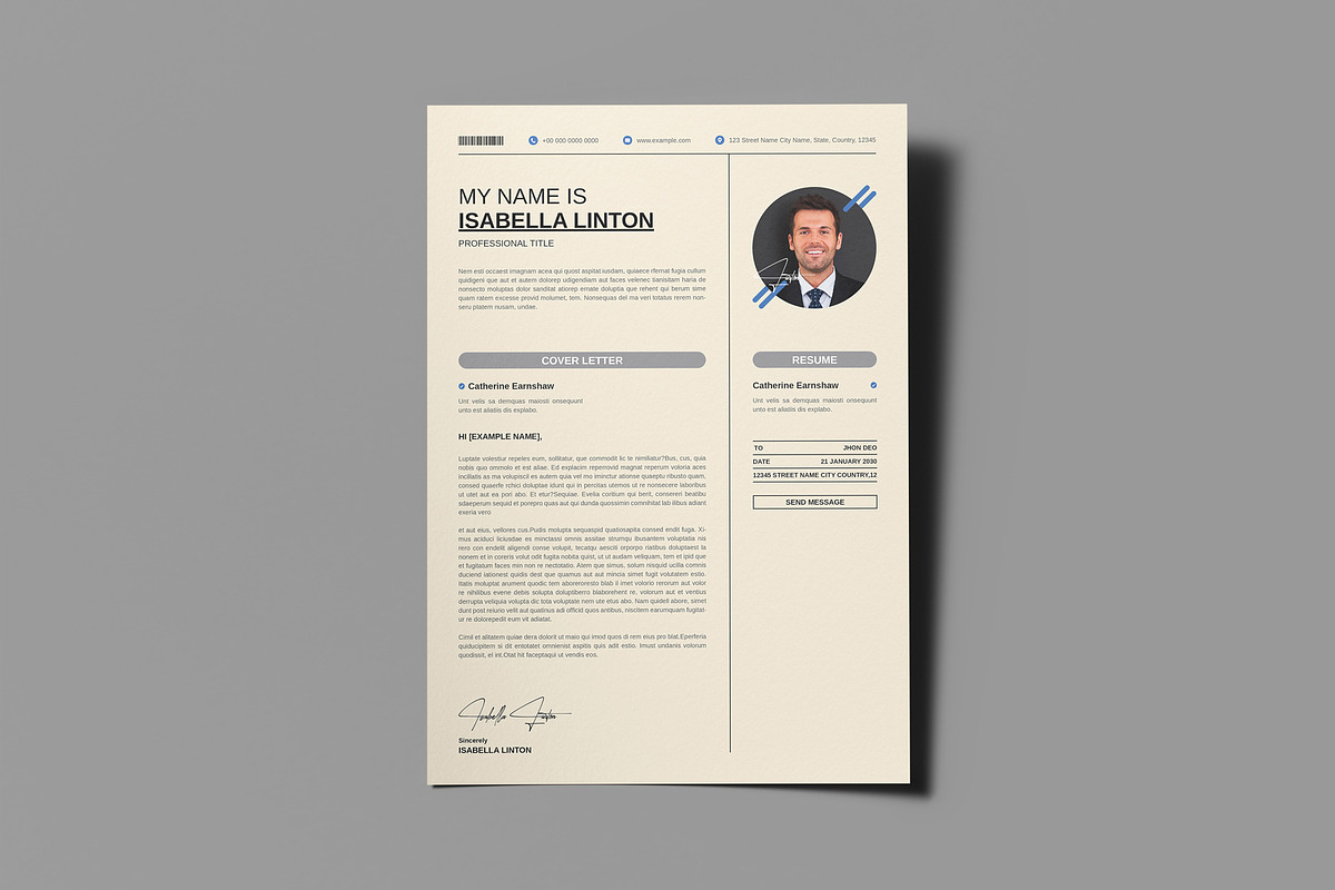 Creative Resume Layout Cover Letter, a Resume Template by PixelStudio (Photo 4 of 4)