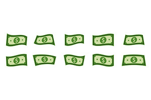 Set of dollar banknotes. Finance, a Finance Illustration by GraphiShop