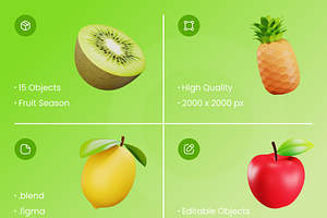 Fruit 3D Illustration