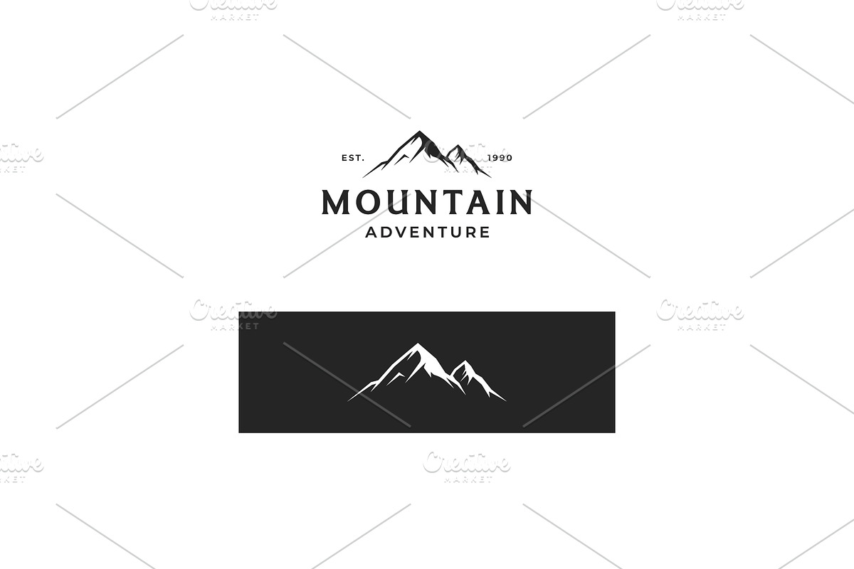 Mountain panorama vintage retro logo, a Branding & Logo Template by LOGOCREATIVE