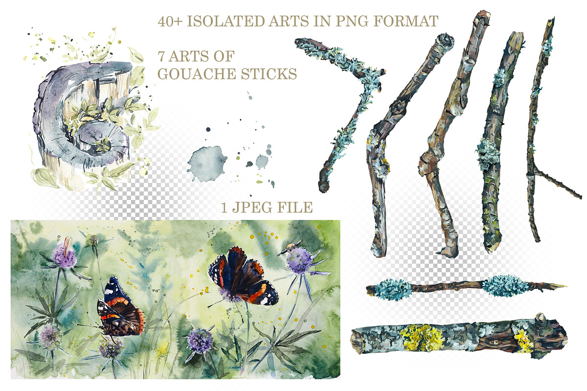 Watercolor Forest Sketches, an Object Graphic by Budogoshch (Photo 5 of 5)