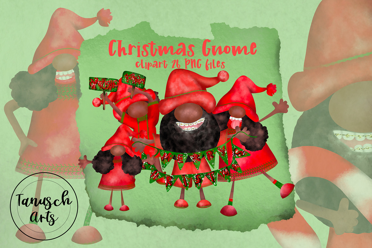 African American Christmas Gnomes, an Object Graphic by TanuschArts (Photo 1 of 6)