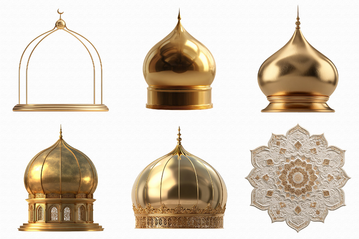 Ramadan Gold Clipart PNG Set, an Illustration by Libby Wishes (Photo 2 of 6)