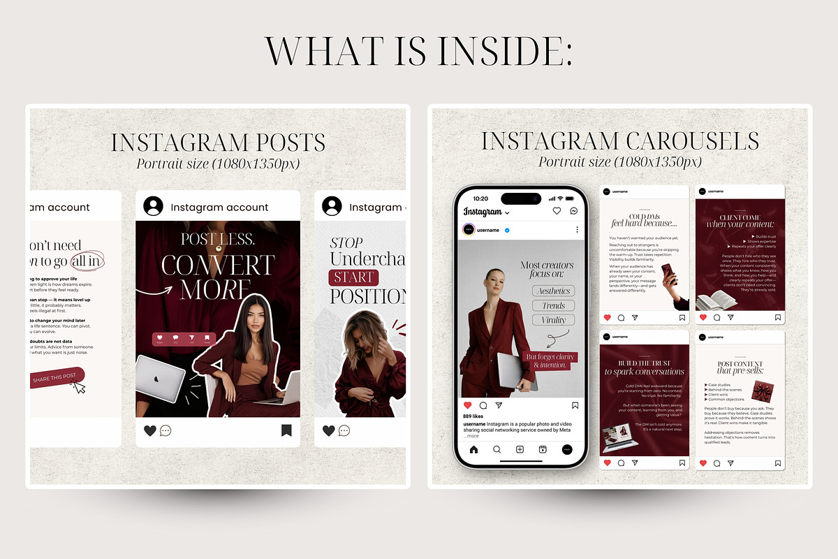 Instagram post templates Business, a Social Media Template by SwitzerShop (Photo 3 of 9)