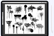 80 Splatters/Strokes for Procreate, a Brush Add-On by Li Zamperini (Thumbnail 4 of 7)
