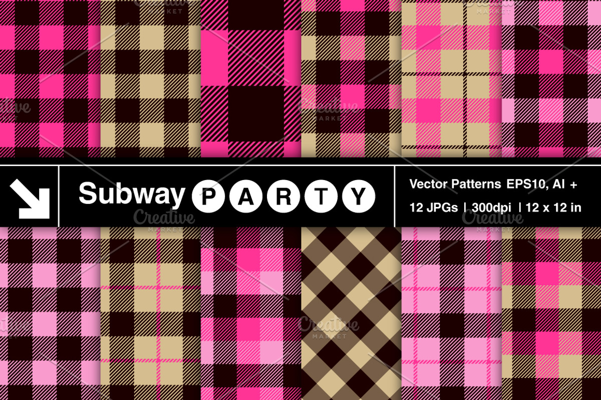 Vector Lumberjill Plaid Patterns, a Pattern Graphic by SubwayParty (Photo 1 of 4)