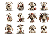 Whimsical Easter Dogs Clipart, an Illustration by SinaCreation (Thumbnail 2 of 11)