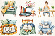 Book Lover Clipart, an Illustration by Libby Wishes (Thumbnail 2 of 5)