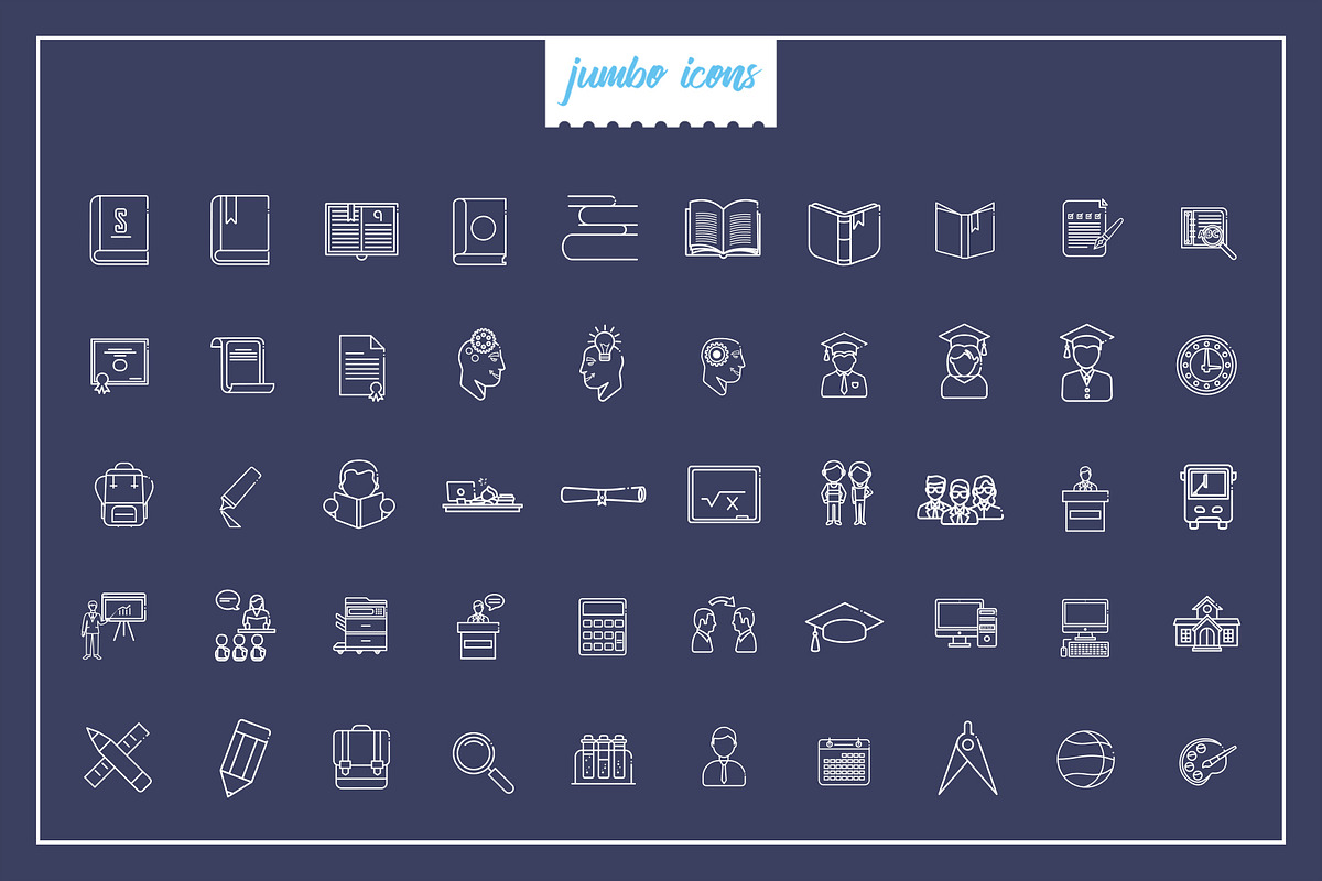 Education-School Line Icons V2, an Outline Icon by Jumbo Icons (Photo 4 of 5)