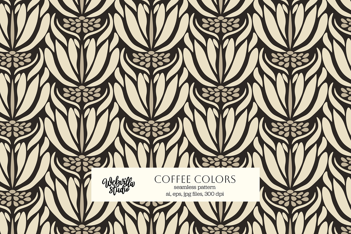 Coffee Colors Pattern, a Wallpaper Graphic by Bloomart Studio (Photo 1 of 6)