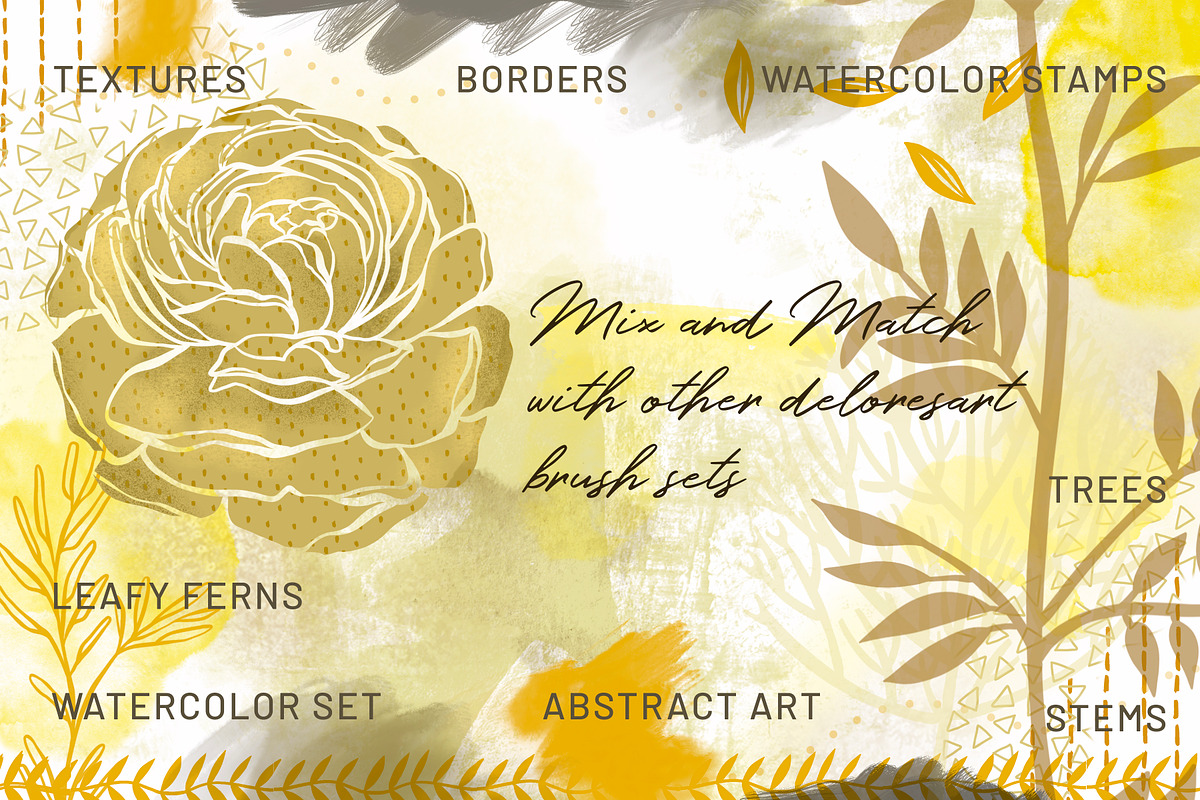 Floral Procreate Stamp Brushes 7, a Brushes & More by DeloresArt (Photo 7 of 12)