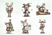 Whimsical Christmas Reindeer Clipart, an Illustration by Creative Art (Thumbnail 7 of 13)