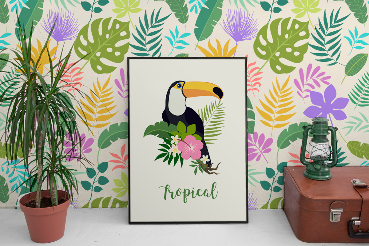 Tropical Set + Bonus Patterns, a Decorative Illustration by Imaginasty (Photo 4 of 4)