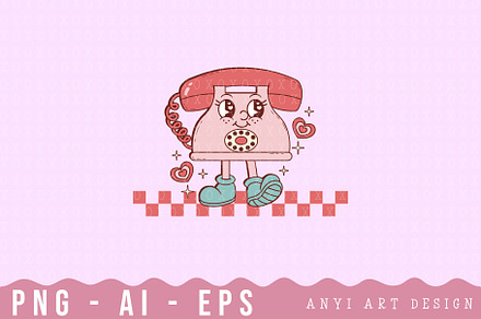 Antique telephone illustration
