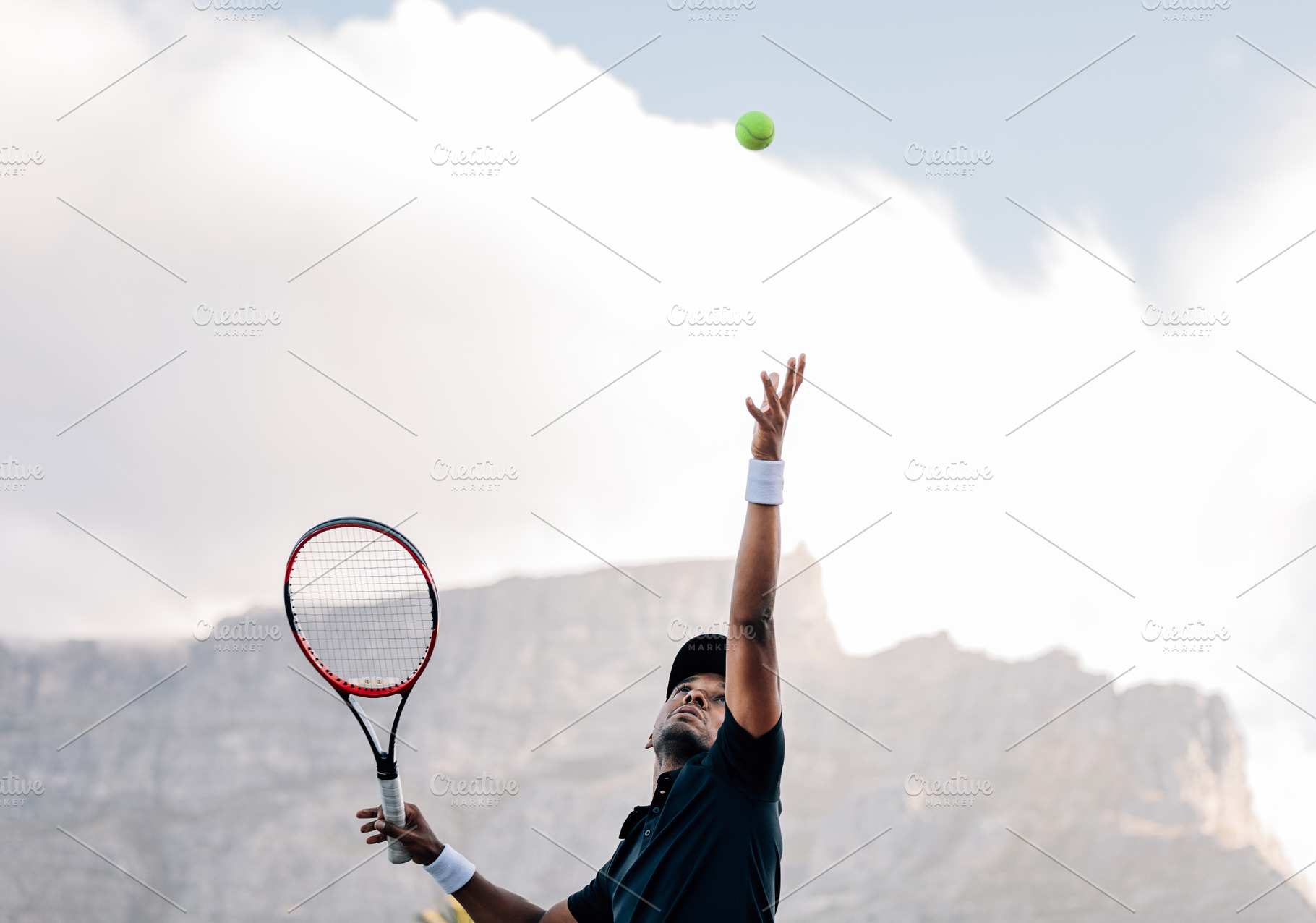 Professional tennis player throwing, a Sports & Recreation Photo by Artem Varnitsin