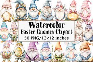 Easter Gnomes Clipart, an Illustration by Design Market