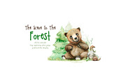 The Little Bear Watercolor Set, an Animal Illustration by Tinydew (Thumbnail 7 of 8)