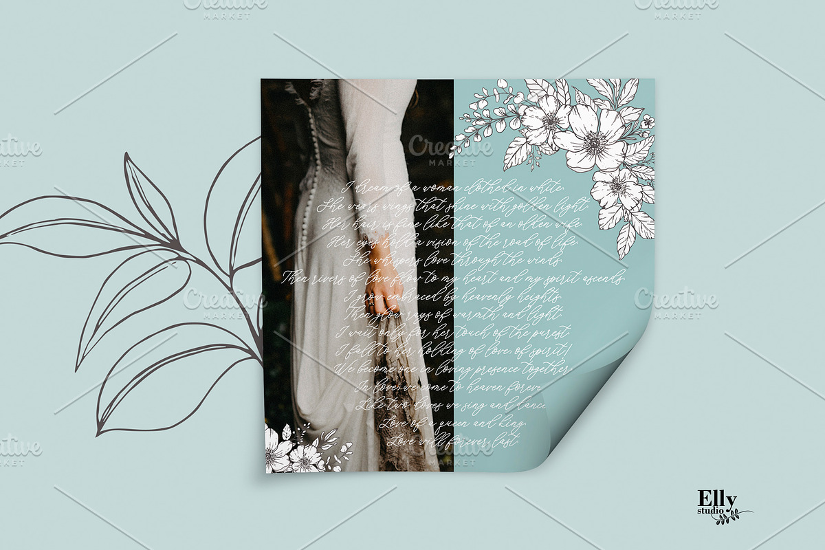 Modern Floral Graphic Collection, a Decorative Illustration by Elly Studio (Photo 3 of 12)