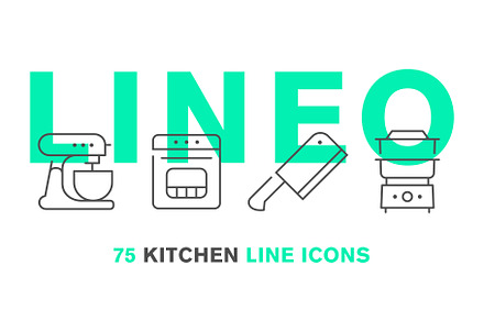 LINEO - 75 KITCHEN ICONS, an Icon by sharpnose