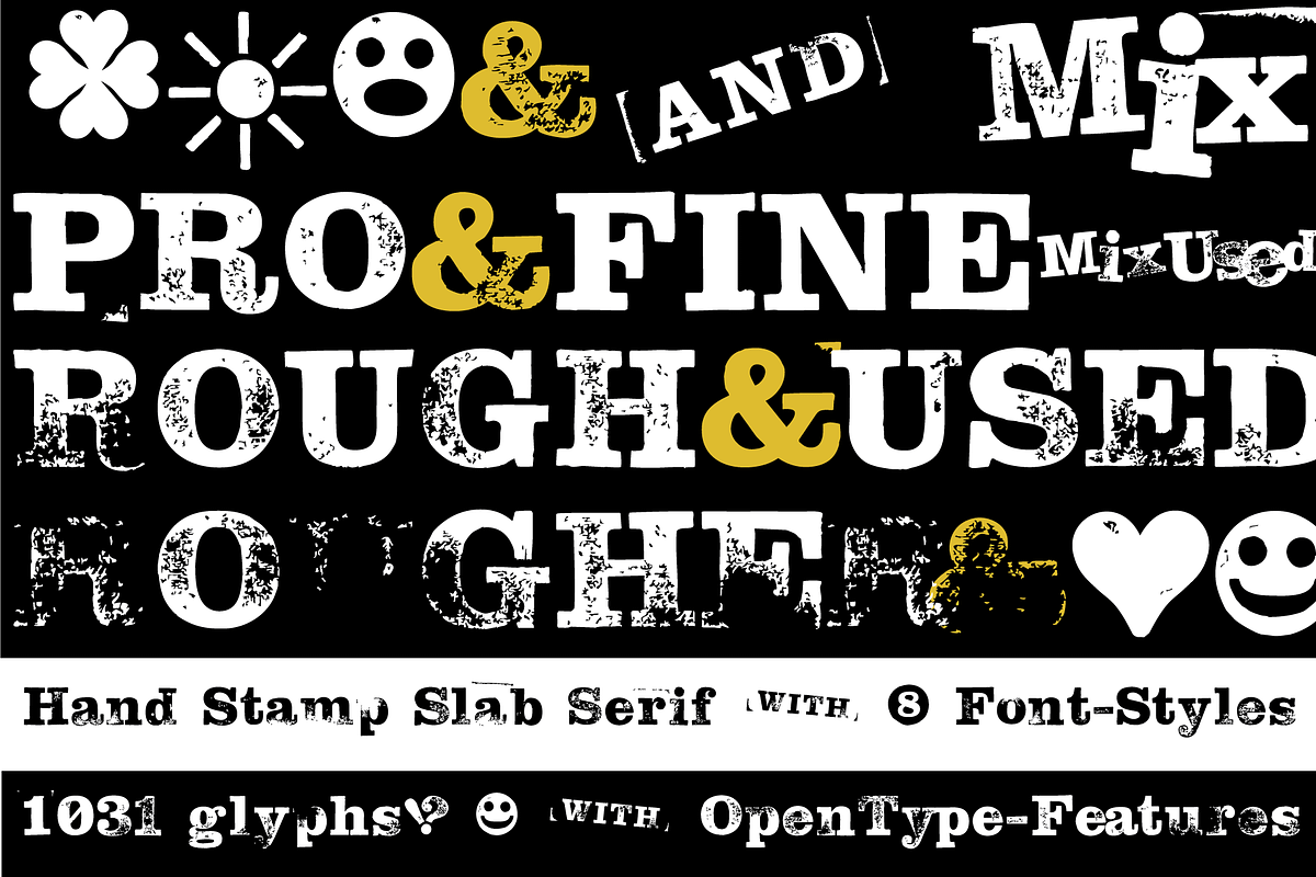 FONT | Hand Stamp Slab Serif Rough, a Slab Serif Font by Typo Graphic ...