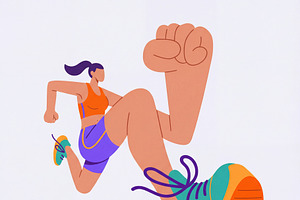 Dynamic Athletic Woman Running, a Sport Illustration by Virgo Studio