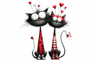 Valentine Romantic Cat Couple, an Illustration by Craft Nest (Thumbnail 8 of 9)