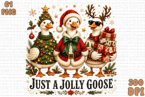 Just a Jolly Goose,Christmas Goose, a Seasonal Illustration by Sublimation Artist