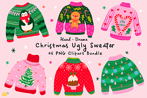 Christmas Ugly Sweater Clipart, a Seasonal Illustration by LemonDesign