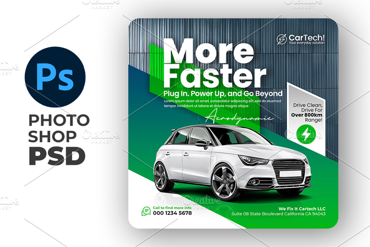 Electric Car Flyer, a Flyer Template by Artonix (Photo 2 of 3)