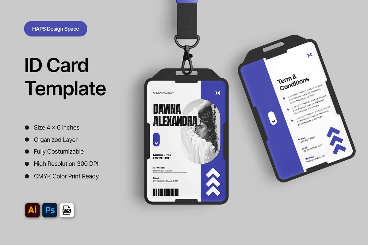 ID Card Template, a Stationery Template by Haps Space
