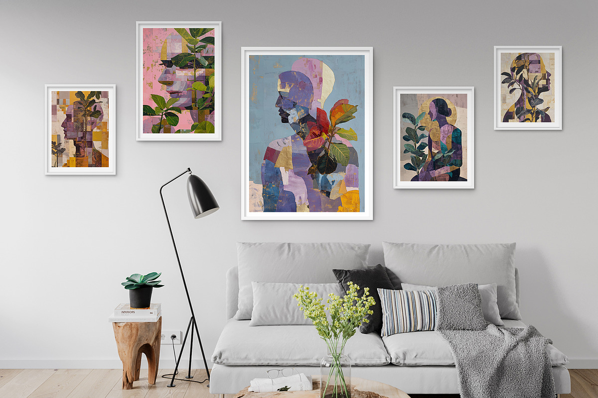 Cubist Floral Portrait Illustration, a Decorative Illustration by Housui Patterns (Photo 16 of 17)