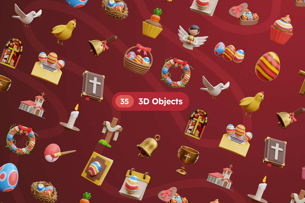 Easter Eggs 3D Icons, an Object 3D Model by Rakata Studio (Photo 5 of 7)