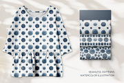Indigo Watercolor Seamless Patterns, a Texture Illustration by YarovaArt (Thumbnail 10 of 18)