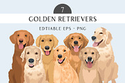 Golden Retriever Vector Clip Art, an Illustration by Putnam Road Art (Thumbnail 1 of 3)