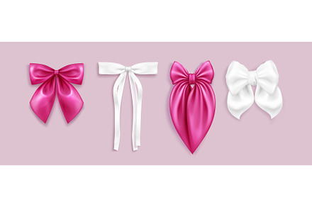 3D pink and white coquette bow, an Object Illustration by art PVP - market