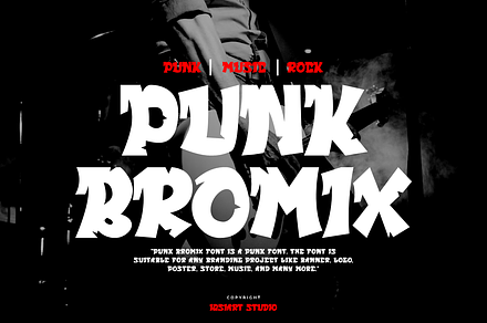 Punk Bromix - Music Font, a Sans Serif Font by Iqsiart Studio