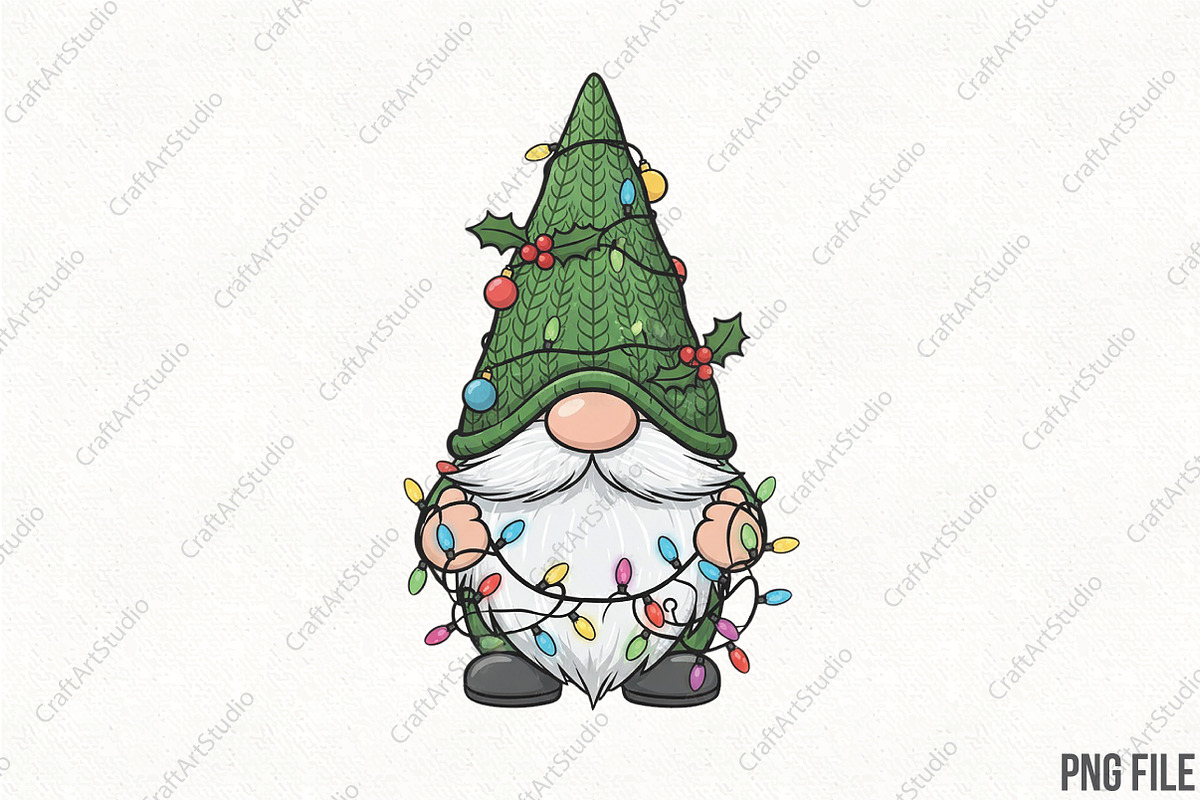 Gnome Christmas Sublimation PNG, an Illustration by CraftArtStudio (Photo 1 of 4)