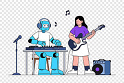 Artificial Intelligence Music, a Technology Illustration by Partikusi Design (Thumbnail 3 of 3)