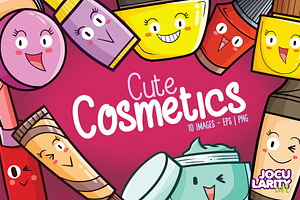 Cute Cosmetics Characters Cartoon