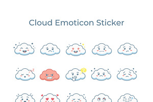 Cloud Cartoon Emotion Emoticon, an Emoji Icon by jongcreative