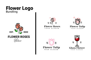 Minimalist Flower Logo Bundle, a Branding & Logo Template by Dyn Studio