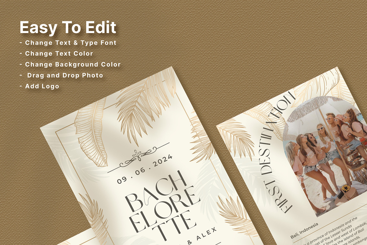 Tropical Bachelorette Itinerary Canv, a Presentation Template by SKY CREATION (Photo 2 of 6)