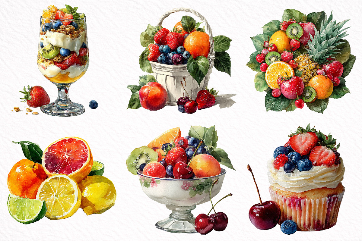 Watercolor Summer Vibe Clipart, an Illustration by DreamArtGraphic (Photo 2 of 8)