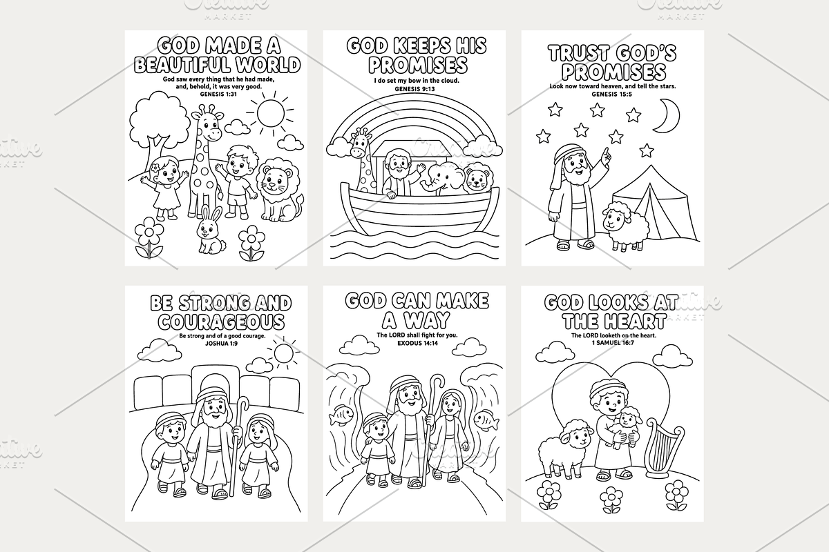 Kids Bible Verse Coloring Pages, a Magazine Template by VIVAT Design Studio (Photo 2 of 5)