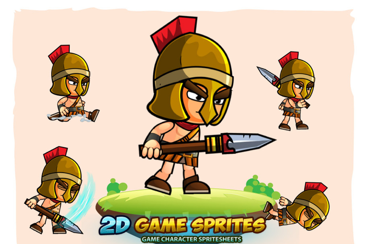 Spartan 2D Game Character Sprites, an Illustration by DionArtworks (Photo 1 of 3)