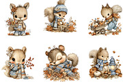 Cute Autumn Squirrel Clipart PNG, a Seasonal Illustration by CreationArt (Thumbnail 4 of 4)