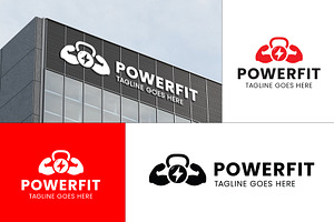 Power Fit-Gym Logo Template