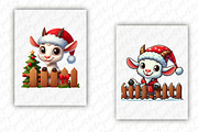 Funny Christmas Goat with Fence PNG, an Object Graphic by designcity5 (Thumbnail 4 of 5)