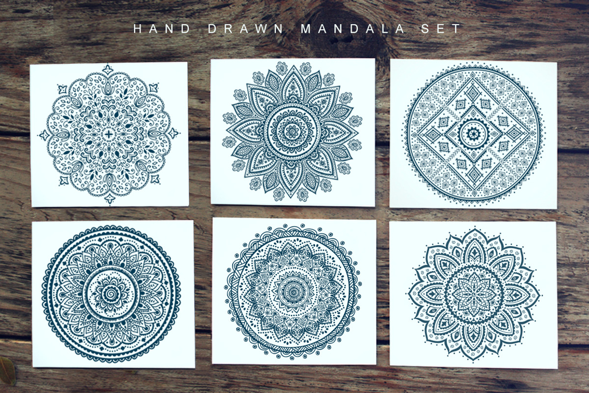 Hand drawn set of vector mandalas, an Object Graphic by Transia (Photo 1 of 4)